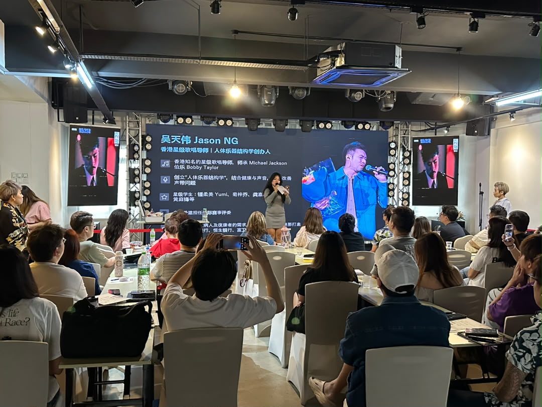 Vocal coaching seminar with speaker and audience at Dreamlive Event Space Puchong